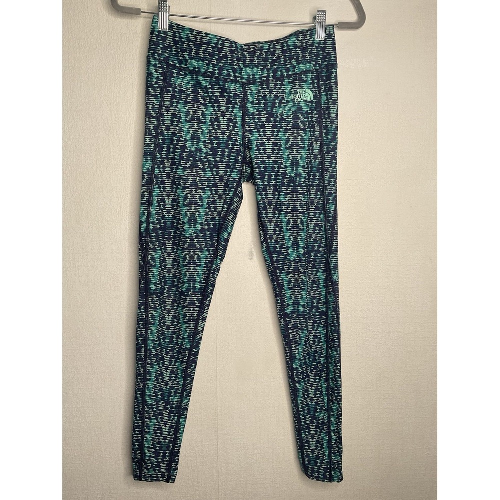 The‎ North Face Leggins Womens Size SP Spotted Multi Color Aqua Green Athletic
